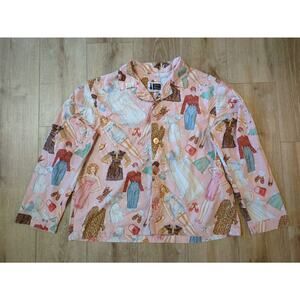 The Cat's Pajamas PJ Button Long Sleeve Top Paper Doll Pattern L READ DESCRIPTIO